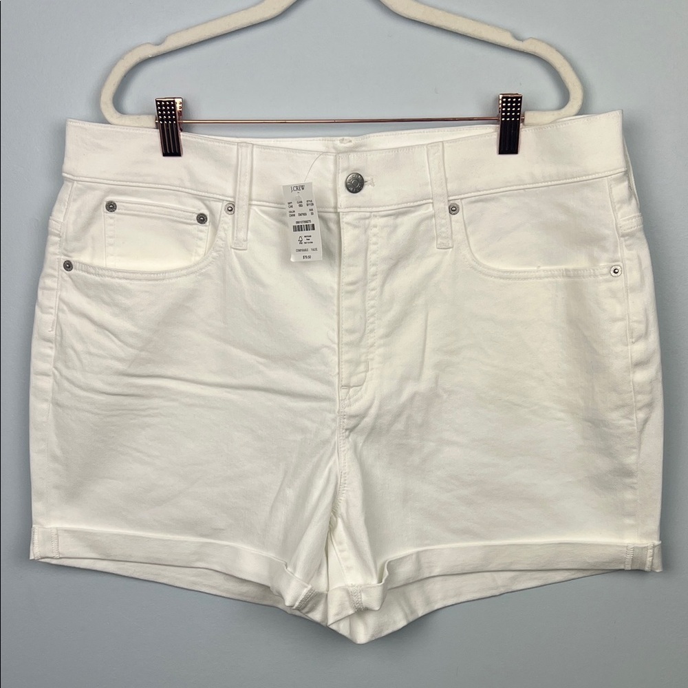 J. Crew White High-Waist Women's Cotton Denim Shorts